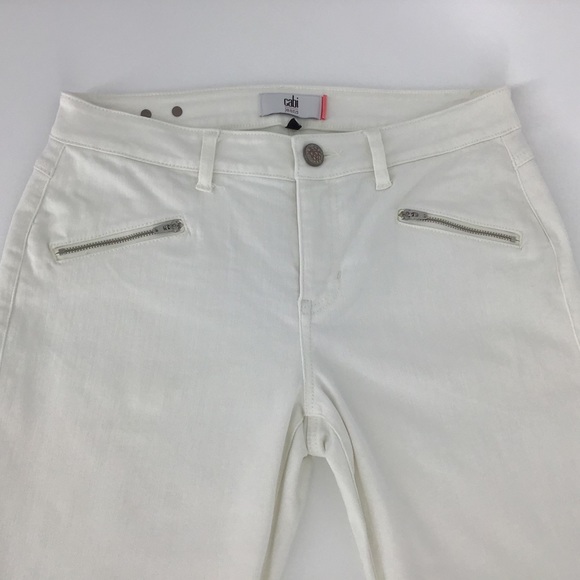 Cabi White Curvy Zip Skinny Jeans, #5317, Size 8 - Picture 2 of 16